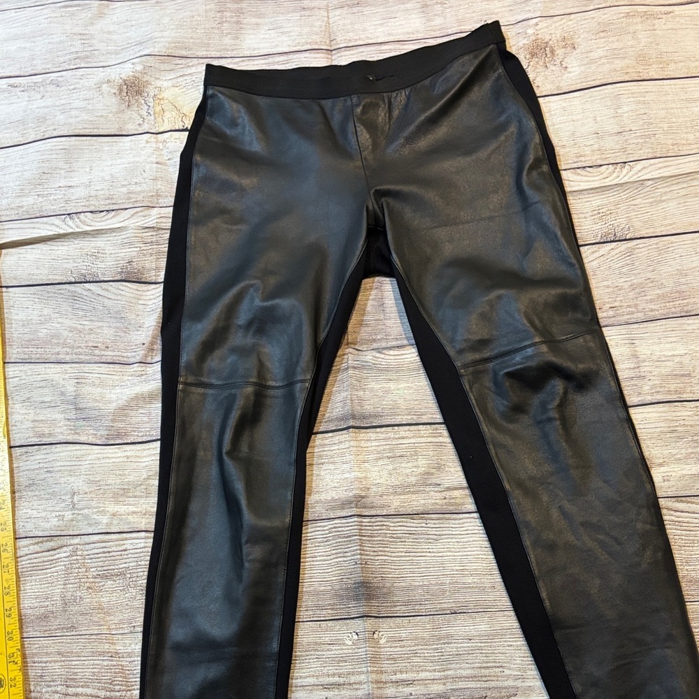 Eileen Fisher Black Leather Leggings Pants